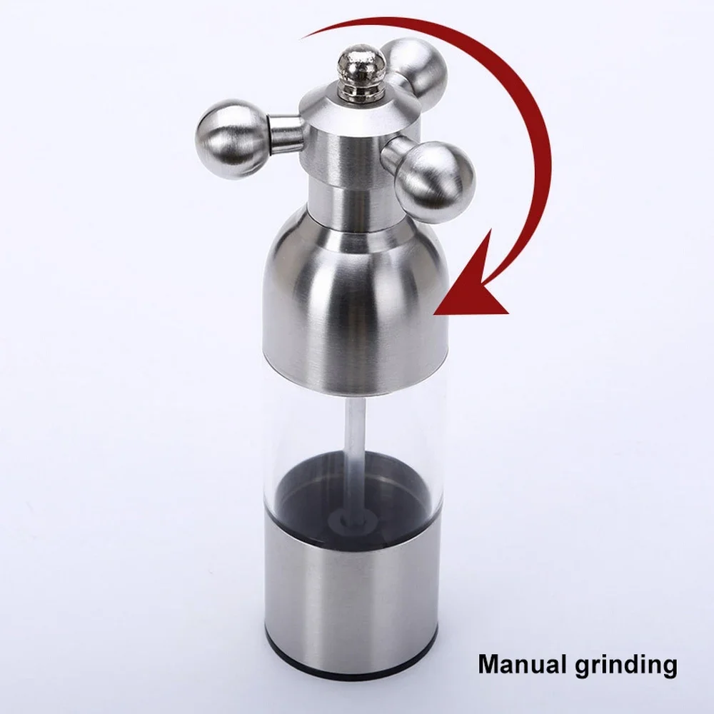 Description Picture 5 of itemCeramic Core Manual Salt and Pepper Mill, Sesame Spice Grinder, Stainless Steel Grinder, Home Kitchen Tools, BBQ Accessory