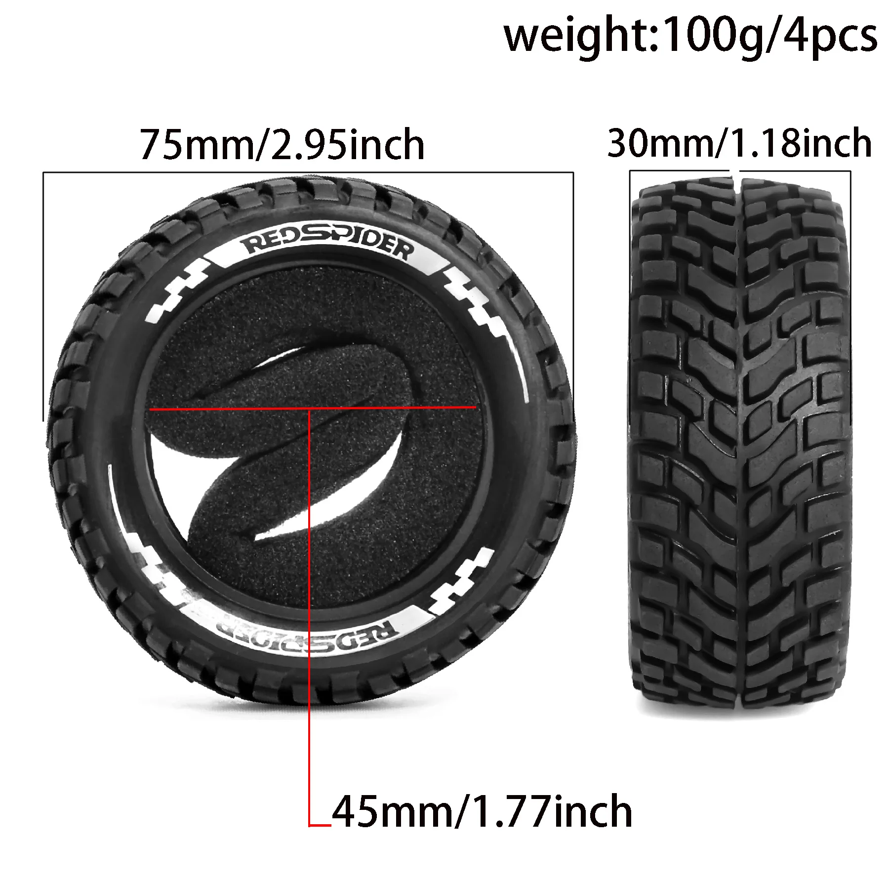 High-Grip 1/10 RC Drift Tires - Set of 4, Ideal