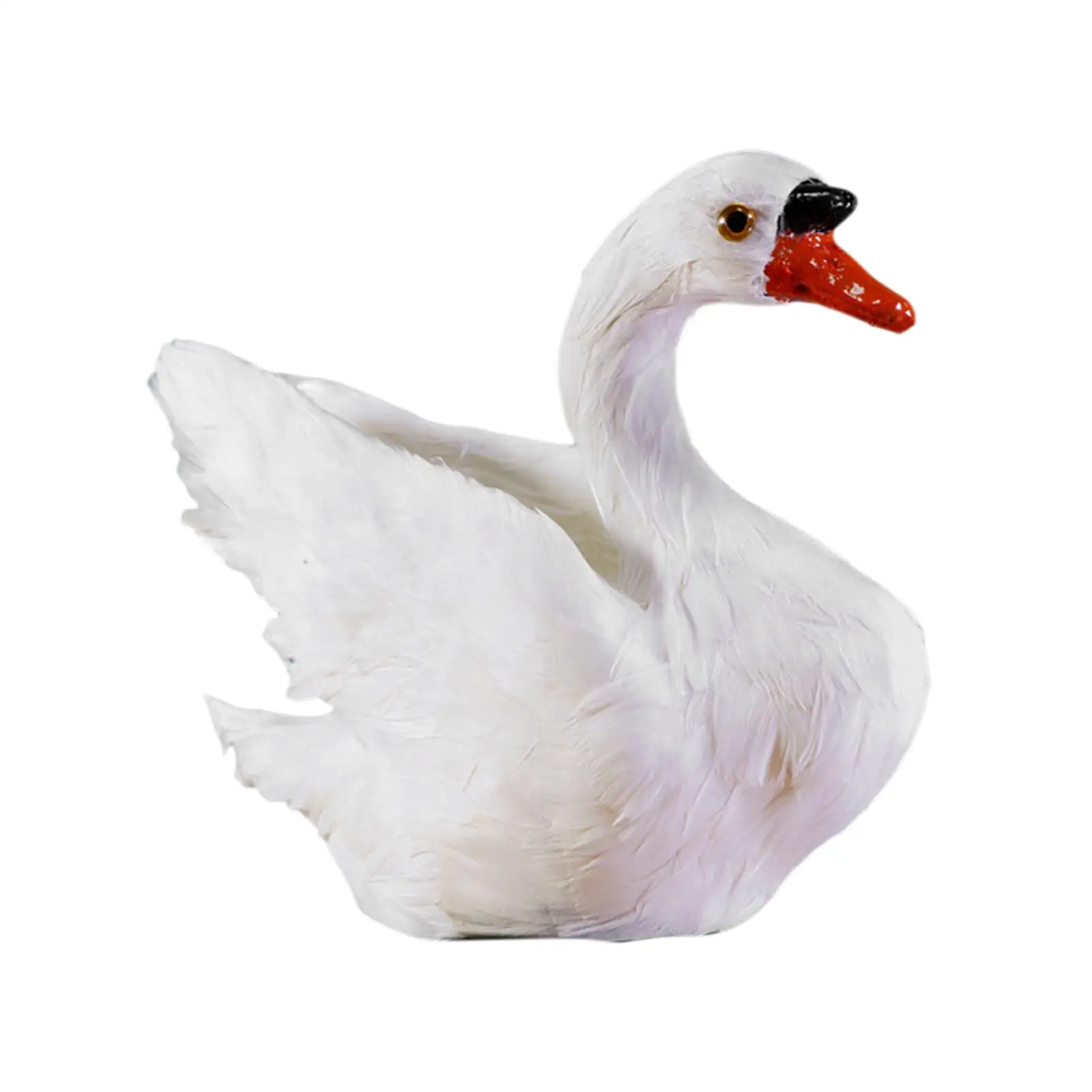 Artificial Swan Model Lifelike Garden Ornament Artificial Feather Bird Model for Patio Garden Courtyard Photography Prop Outdoor