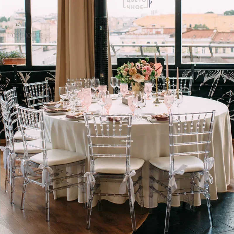 TG Home Transparent Dining Chair Hotel Crystal Chair Commercial Furniture Outdoor Wedding Banquet Lounge Chairs For Events
