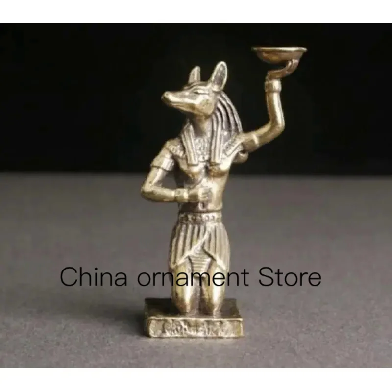 Arte Rara Collezione Cinese Giocattolo Caldo Rame Egiziano Anubis Regalo Figurine Statua