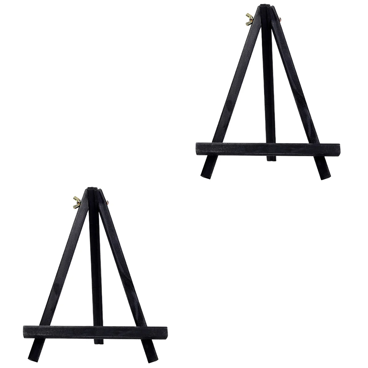 

Set of 2 Mini Easel Picture Holders Wooden Tripod Bracket Art Stand Easels Table Display Child Drawing