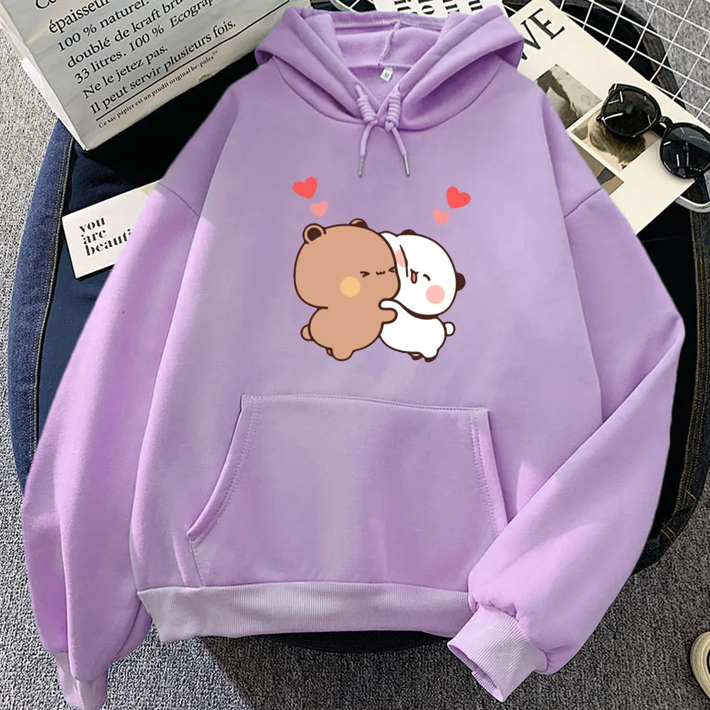 

Panda Bear Bubu Dudu Hoodies Long Sleeve Casual Women/Men Sweatshirts Kawaii Graphic Printing Clothing Pocket Female Streetwear