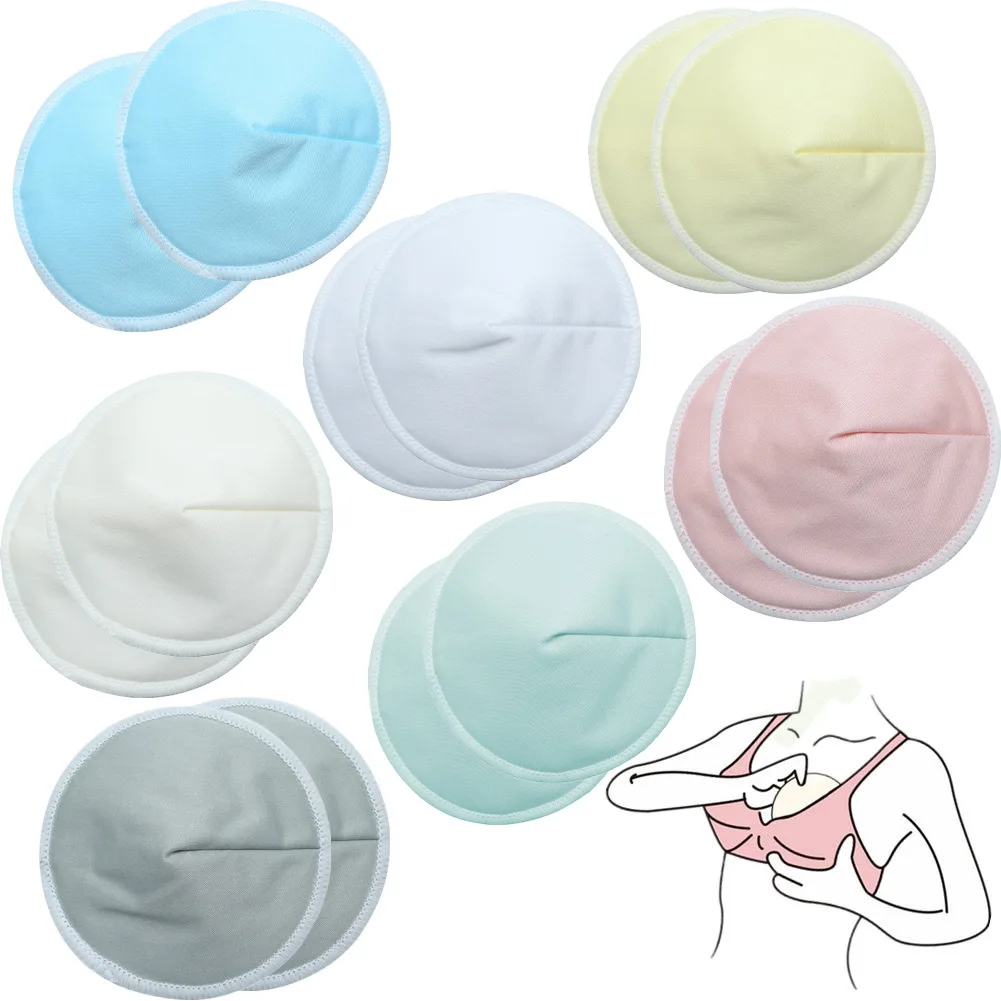 2pcs Organic Bamboo Viscose Nursing Breast Pads Washable Reusable breast pads milk pads
