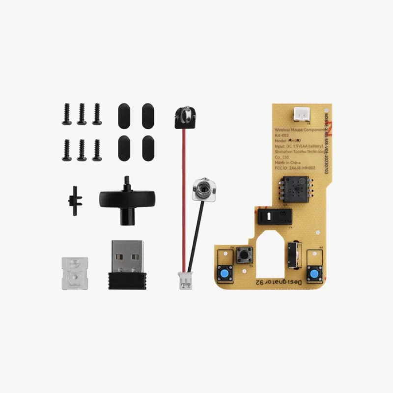 밤부 랩 3D 프린터용 무선 마우스 부품 키트, 무소음 단추, 2.4G USB 리시버, 대나무 3D 프린터 부품, 002