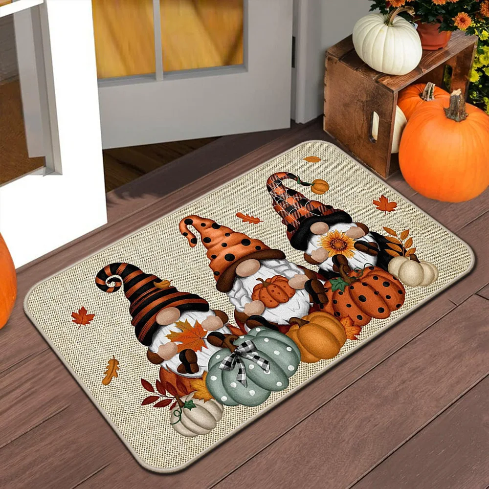 VIKAMA Halloween & Thanksgiving Welcome Mat – Autumn Indoor/Outdoor Non-Slip Door Mat for Home Décor 5