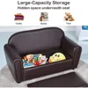Kids Couch, Double Seat Children's Sofa w/Under Seat Storage, Toddler Armrest Chair, Kids Room, Soft Kids Sofa with Storage 2