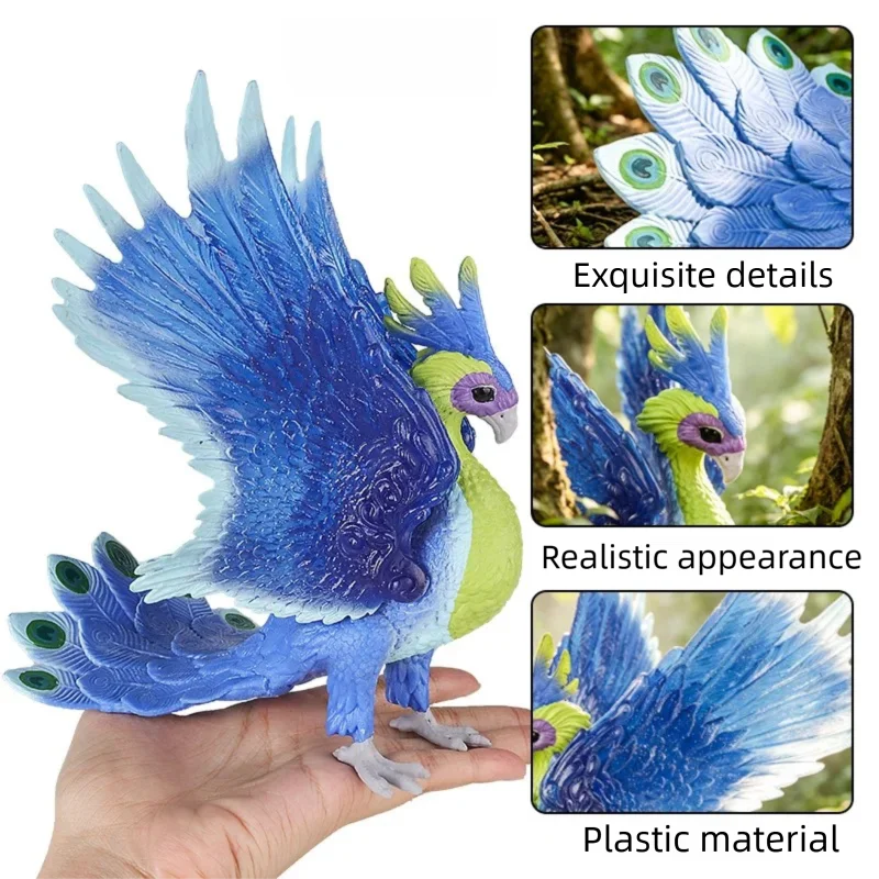 Majestic Mythical Figurine: Ice Wyvern and Phoenix Fantasy Beast Statue