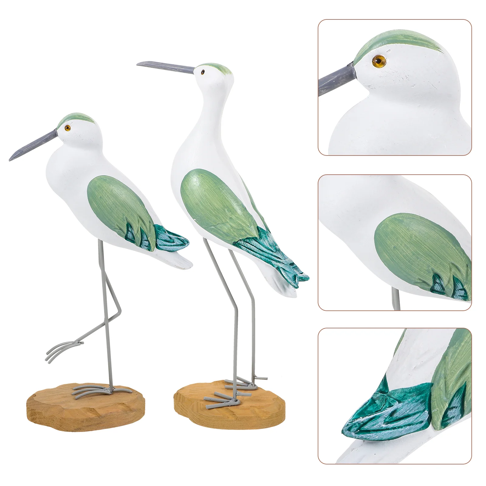 

Wooden Seagull Figurine Bird Craft Ornament Lifelike Seagull Ornament Desktop Sculpture Office Patio Lawn Yard Decoration