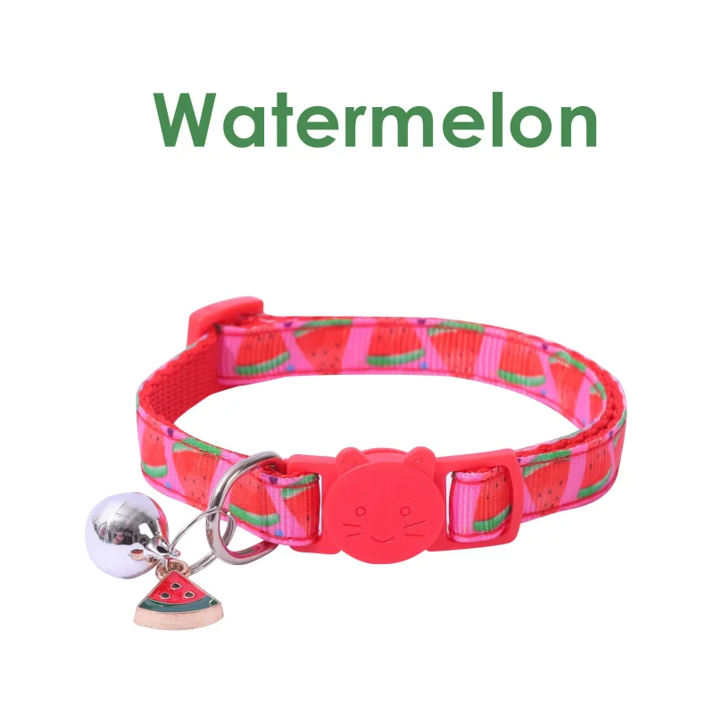 Pet Collar with Bell Fruit Pattern Colorful Dog Puppy Cat Accessories Kitten Collar Adjustable Safety Bell Pet Ring Necklace 6