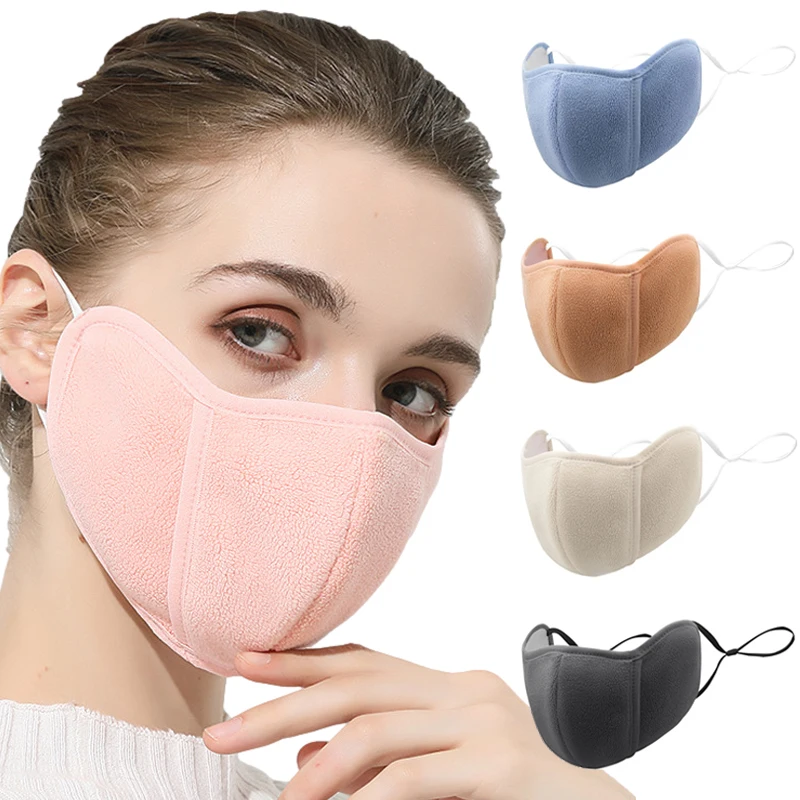 Winter Fleece Thermal Mask Unisex Thicke Eye Protection Mask Outdoor Windproof Sport Hiking Camping Cycling Ski Breathable Masks