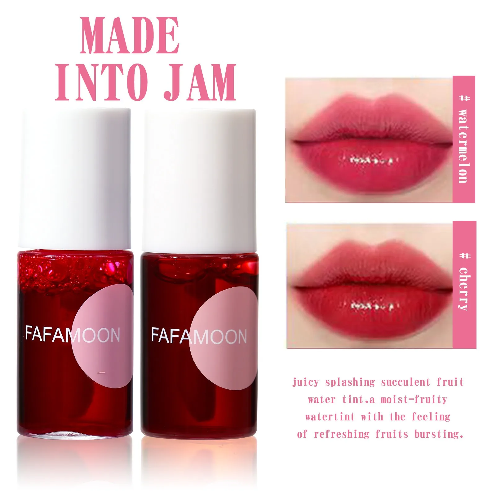 Watertint Dye lip makeup lip glaze lip tint lip stain makeup cheek blusher lip gloss lip lacquer Lip Stain Cherry Juice Lip Gloss Tint Non-stick Liquid Lipstick Waterproof Lips Cheek Dual Use Rouge Water Makeup