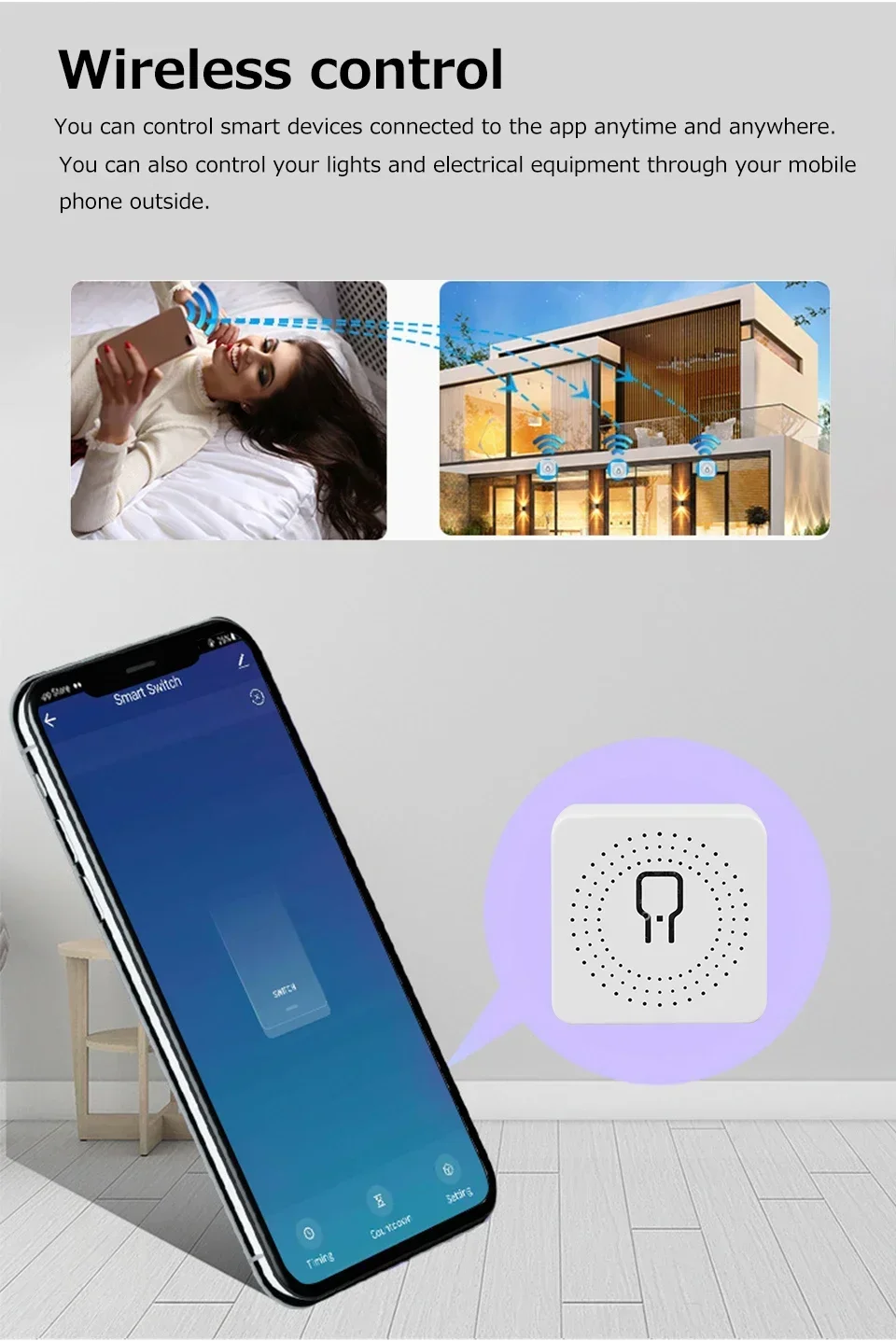 Description Picture 6 of itemZigBee WiFi Tuya Smart Switch 2 Way Control 16A Mini Breaker Relay Smart Life APP Voice Control With Alexa Google Home 220V 110V