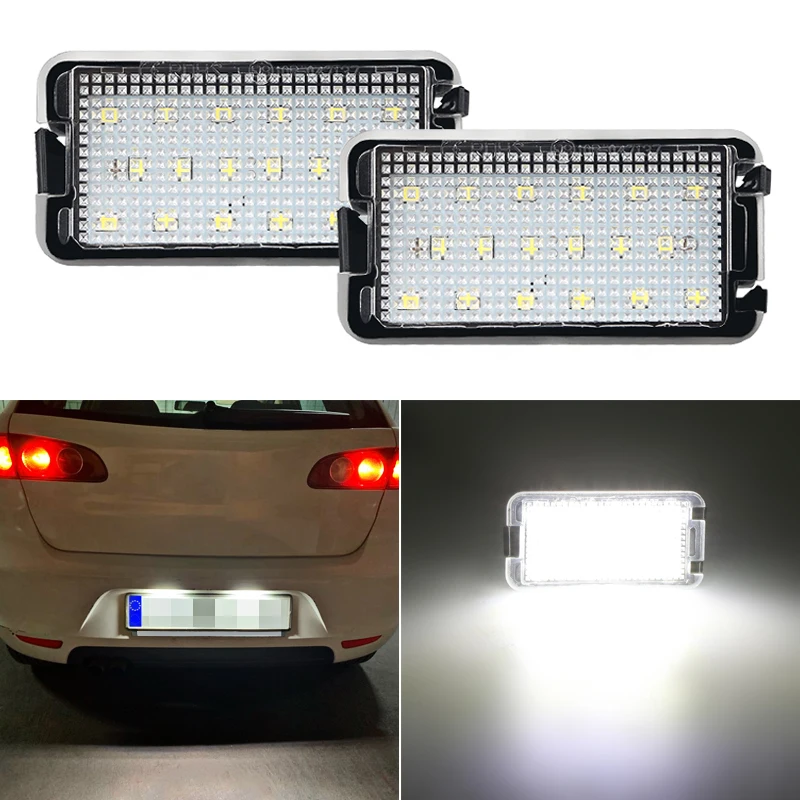 

For Seat Altea Arosa Ibiza License Plate Lights 12V 6000K White 3W LED Number License Plate Lamp Waterproof LED light For Car