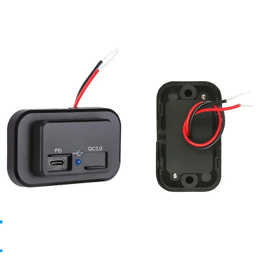 

1pc Car Charger Socket Fast Charging USB Power Adapter Ports With Blue LED Indicator For 12V 24V RV Truck Auto Electronics Parts