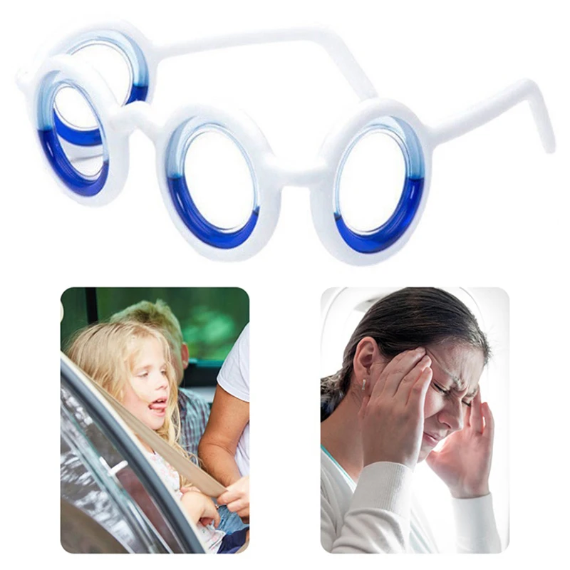 Motion Sickness Stickers Portable Lensless Driving Sickness Goggles Anti-Motion Sickness Liquid Glasses Anti-Sickness Glasses 1Pcs For Children Adult