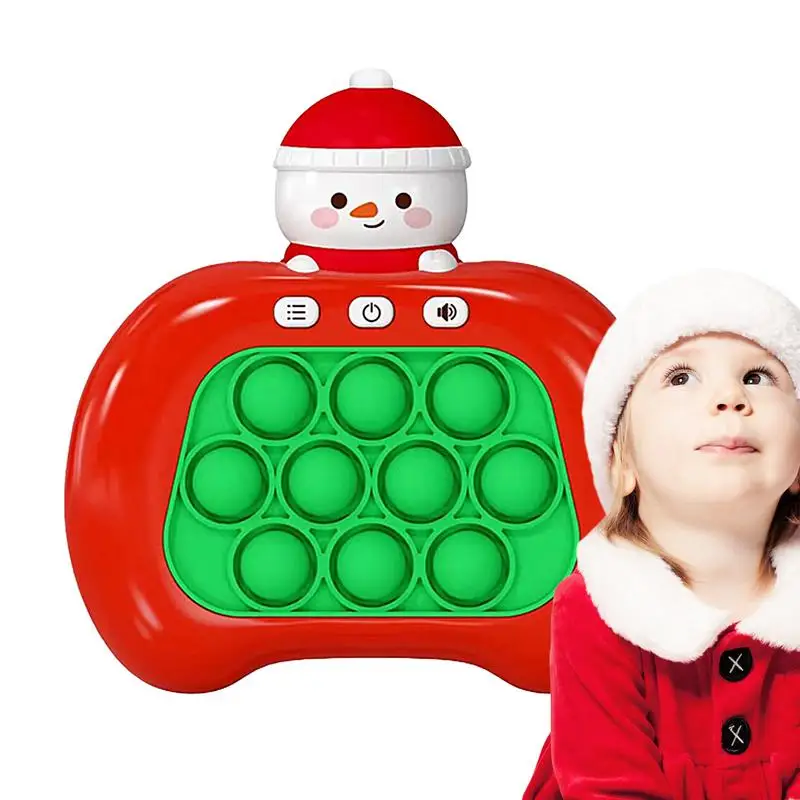 

4 Modes Fast-Push-Bubble-Game Interactive Educational Snowman Design Pounding Toys Whack Mole Game Push Bubbles Fidget Toys