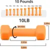 Set of 2 10 lb Dumbbells with Anti Slip Anti roll Shape (Orange)