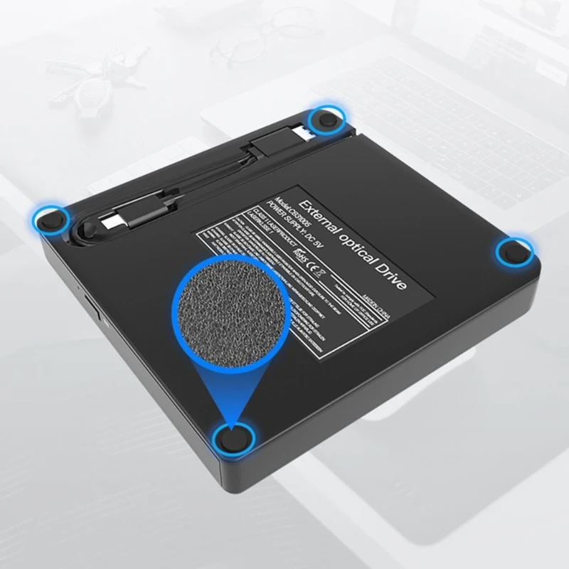 External DVD Drive for Laptop USB 3.0 Type C DVD Player for Laptop, ROM Disk Drive Portable Burners
