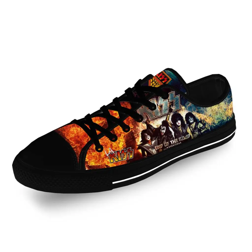 

Kiss Rock Band Heavy Metal Music Casual Cloth 3D Print Low Top Canvas Fashion Shoes Men Women Lightweight Breathable Sneakers