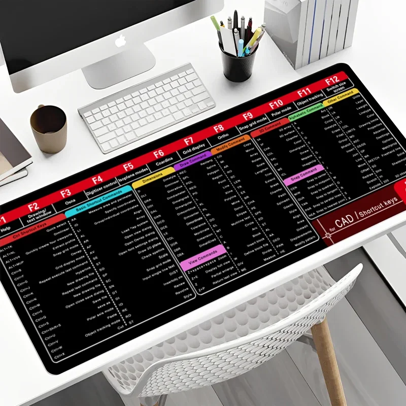 CAD Office Shortcuts Large Lock edge Mouse Pad Extended for Auto CAD Computer Keyboard Non-Slip XXL Mousepad Gaming Desk Mat