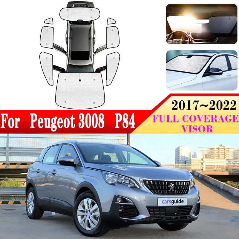 

For Peugeot 3008 2022 Accessories 2017~2022 P84 Car Windshield Surround Sunshades Side Windows Visor Full Covers Car Accessories