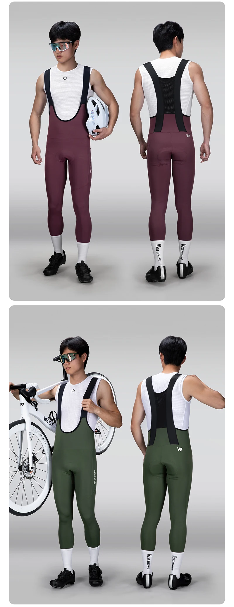 WEST RADFAHREN Männer Radfahren Hosen Sommer Quick Dry 3D Gel Pad Mit Taschen MTB Bike Trägerhose High-End Atmungsaktive Lange Strumpfhosen – Detail 18