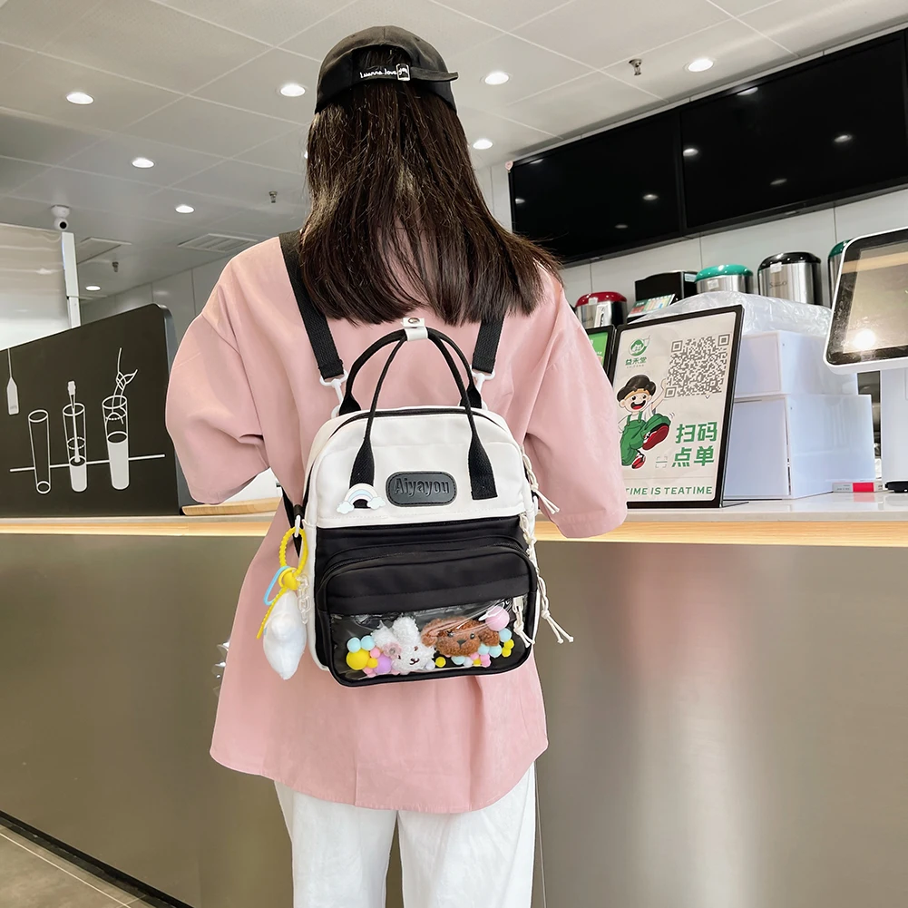 Cute Japanese Harajuku Canvas Casual Teenage School Bag Aesthetic Sweet Messenger  Bag Large Capacity New Women Shoulder Bag - AliExpress