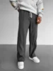 Men's new business casual solid color waffle rope straight jogging pants suitable for shopping and casual pants 4