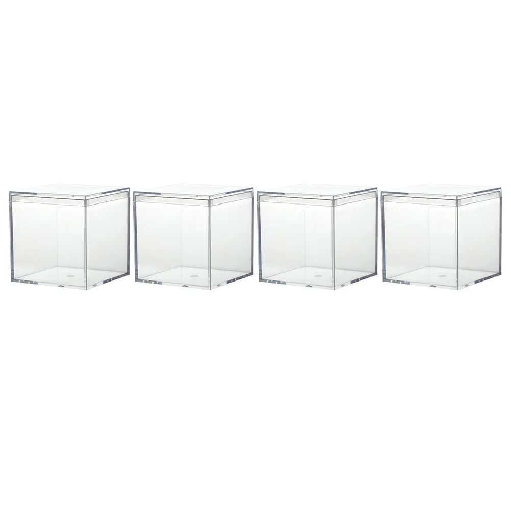 

Box Clear Jewelry Boxes Acrylic Cube Wedding Gift Square Container Display Storage Small Containers Transparent Favor Case Lid