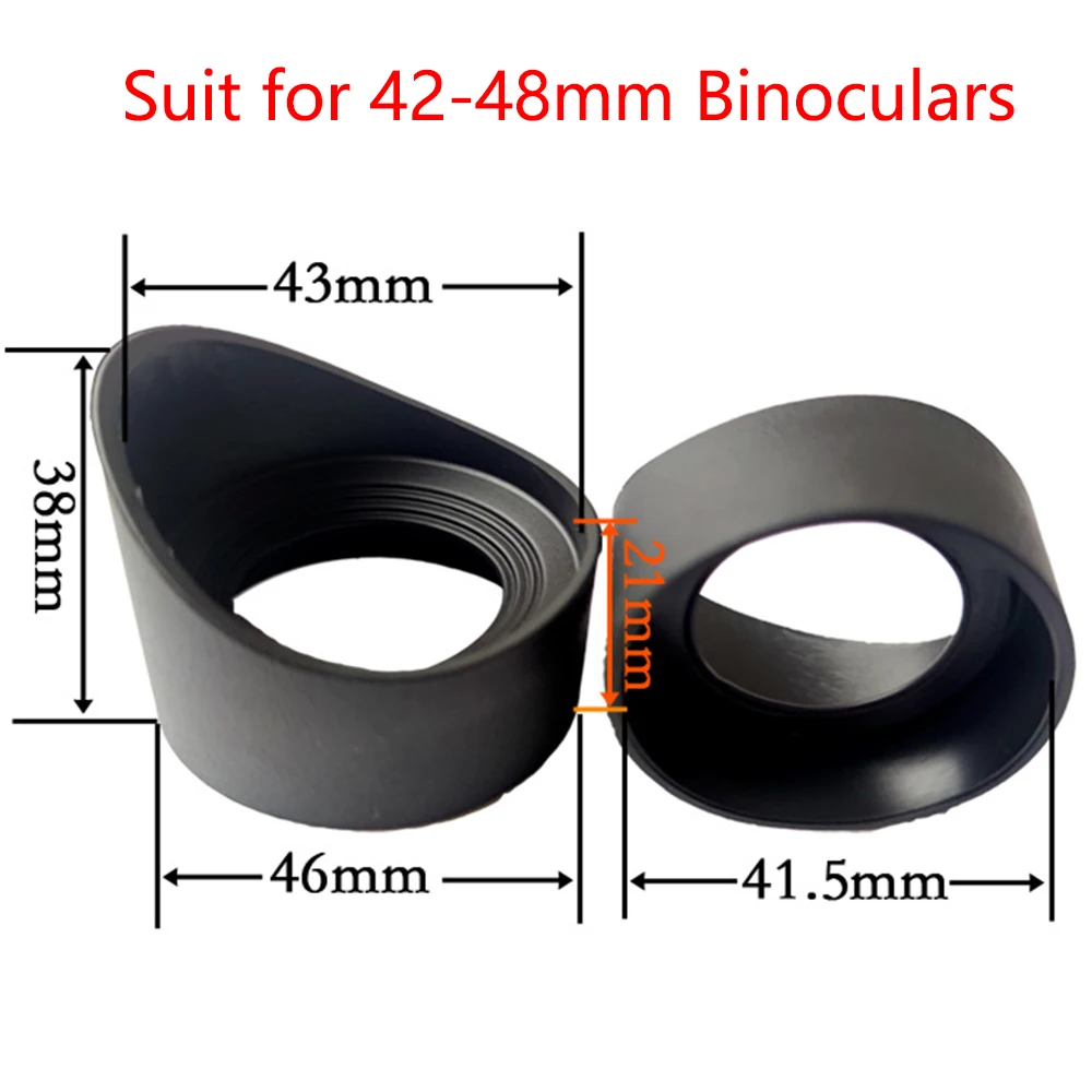 2PCS 42-48mm Binoculars Eye Cups Rubber Microscope Eyepiece Eye Shields Guards 10X42 8X42 10X50 Suitable