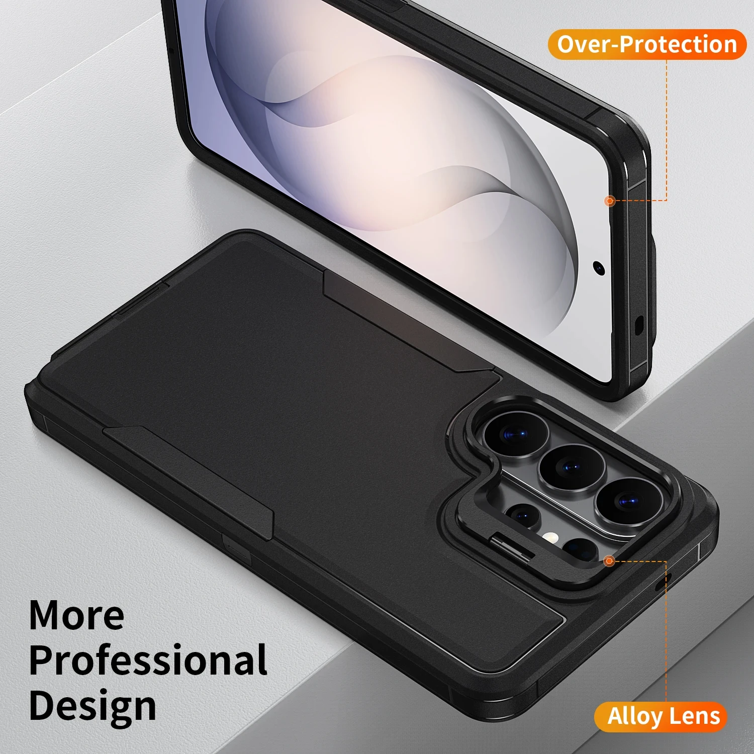 Shockproof Armor Defender Phone Case with Camera Holder and Heavy-Duty Protection