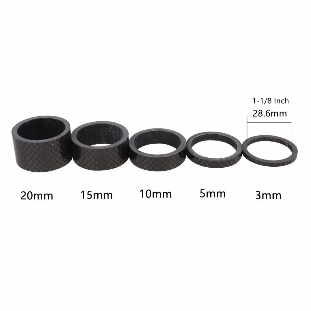 Bicycle Carbon Fiber Spacer 3/5/10/15/20mm 28.6mm Headset Washer MTB Front Fork Spacer Accessories bicycle spacer