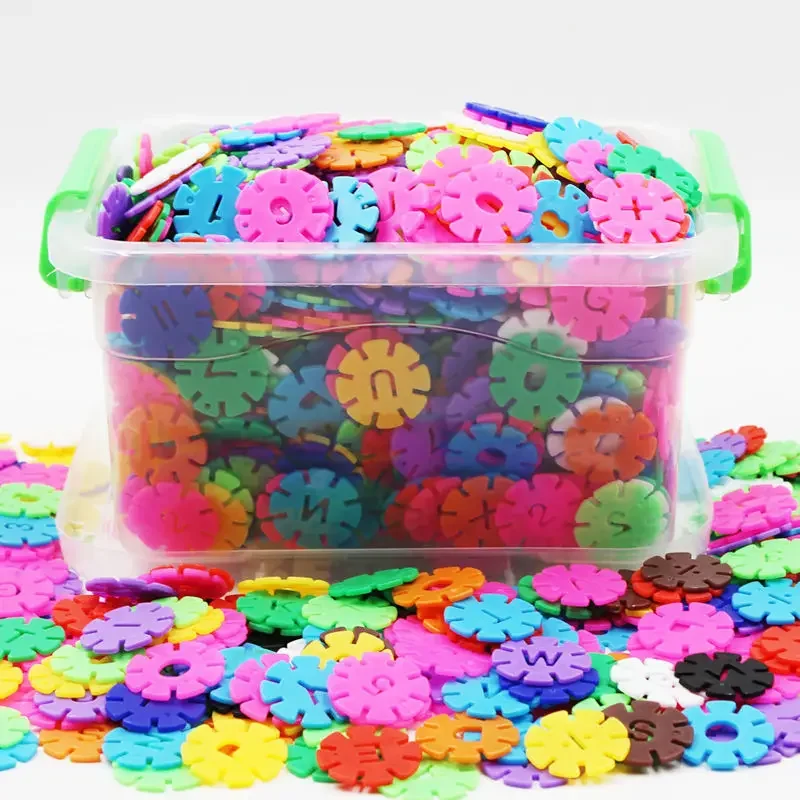 Building Blocks 1200pcs Plastic Snowflake Blocks Educational Toys for Children 3D Puzzles Construction Baby Game Toys Kids
