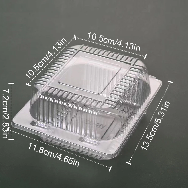 50/100PCS Disposable Plastic Cake Boxes Food-grade Clear Pastry Containers Dessert Cheesecake Packaging Boxes For Wedding Supply