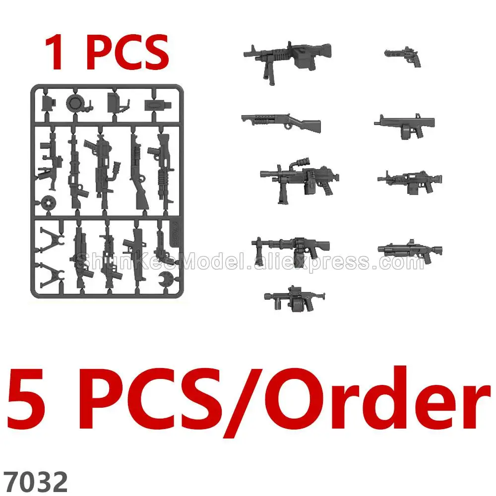 Moc Arma Militare Polizia Swat Esercito Mitragliatrice Mega Modello Building Blocks Giocattolo Set Lotto Mini Action Figures Mattoni Assemable 032