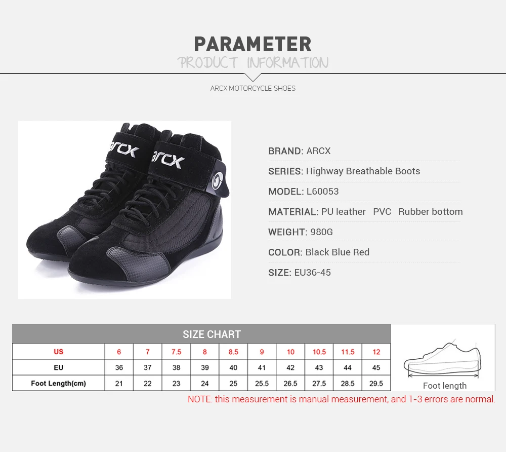 ARCX Motorcycle Leather Boots Motocross Off Road Protective boot Botas Scooter Racing Moto Bike Riding Motorcycle Shoes boot