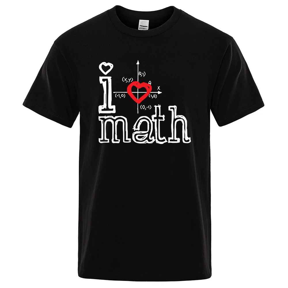 

Модные футболки с принтом логотипа, мужские футболки с коротким рукавом и круглым вырезом I Love по математике, свободные брендовые футболки, новинка 2022, креативная математическая футболка