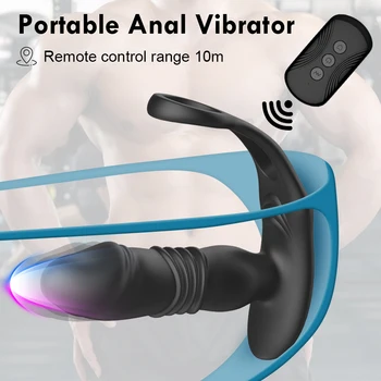Male Prostate Massage Vibrator Anal Plug Wireless Control Wear Telescopic Stimulate Massager Delay Ejaculation Ring Toy for Men 3