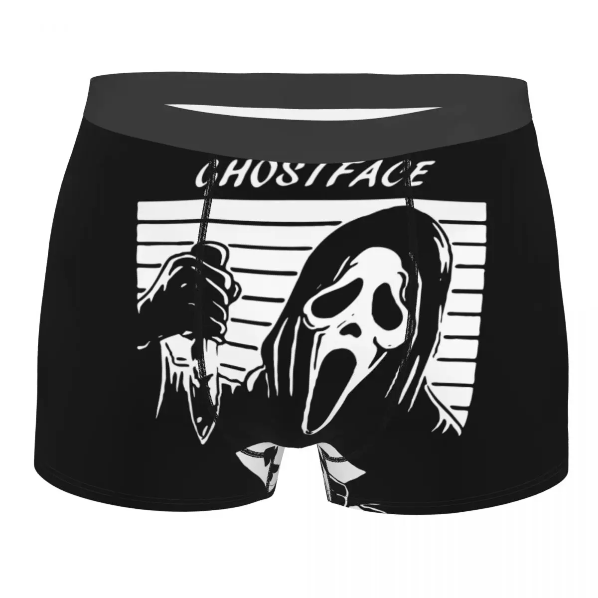 Men Boxer Shorts Panties Ghost Face Horror Movie Breathable Underwear