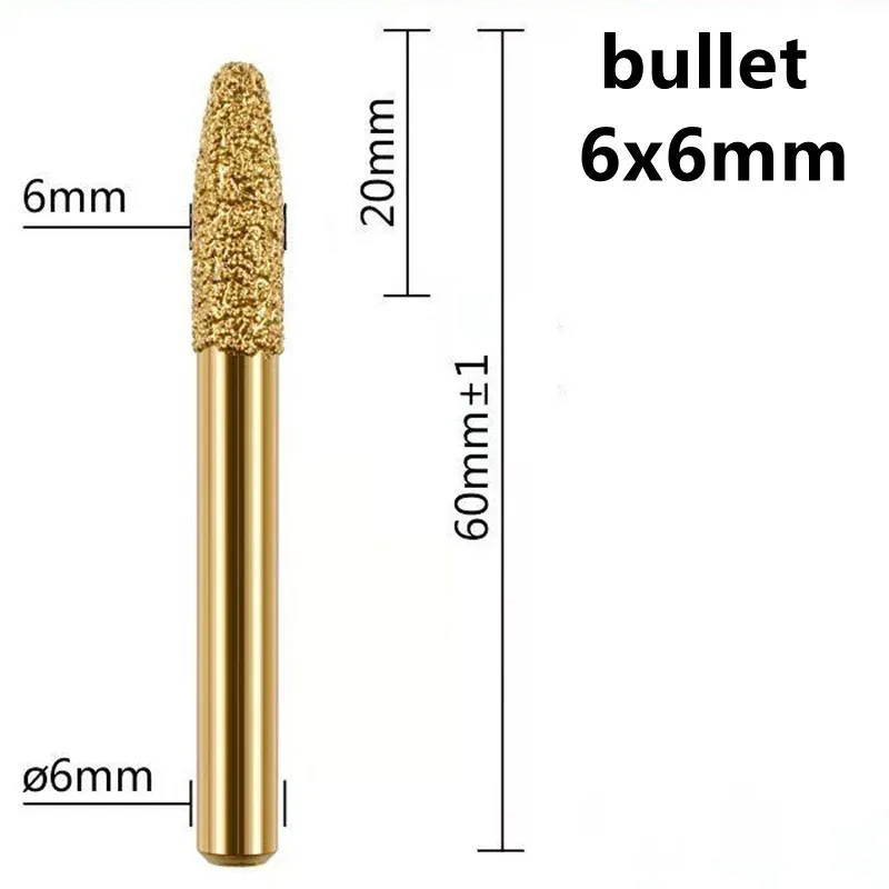6mm Vacuum Brazed Diamond Grinding and Carving Tool Set