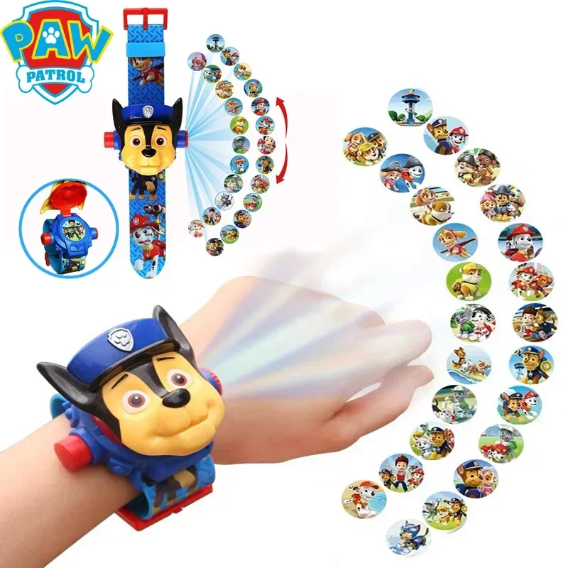 thumbnail image 4 of Reloj de proyección 3D de la Patrulla Canina, Chase, Marshall, Rocky, modelo de dibujos animados, figuras de acción, juguetes, conjunto de periféricos de anime, pulsera para niños, 4 of 5