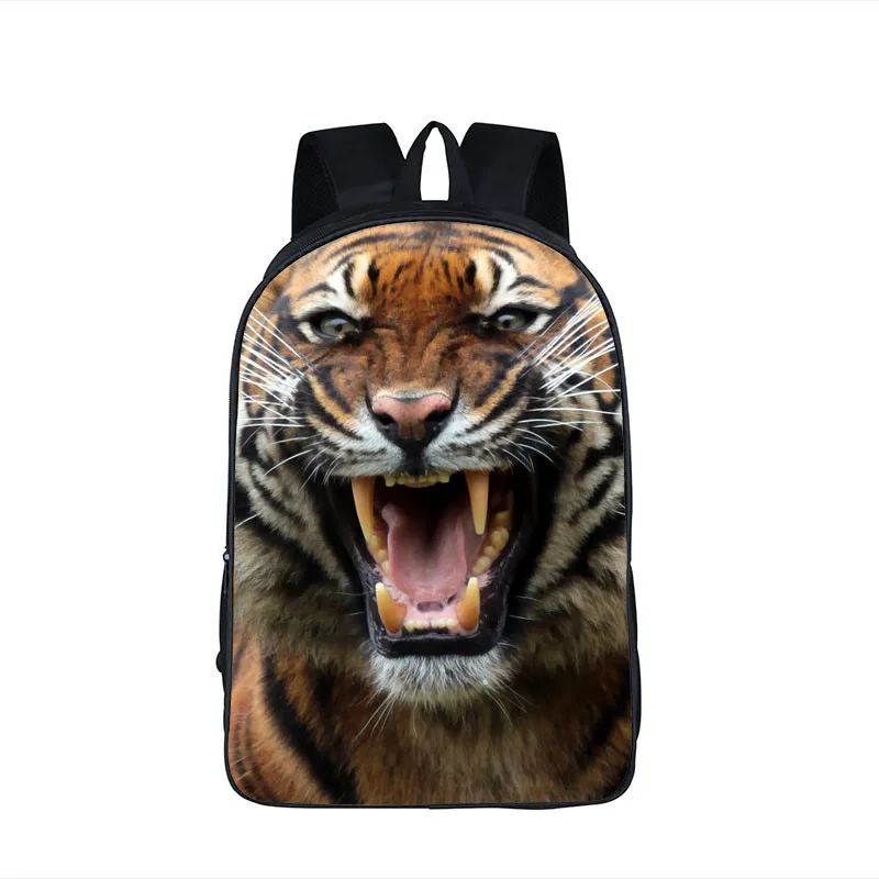 Oil Painting Tiger Backpack Polyester Comfortable Burden Reduction Fashion Large Capacity Primary School Bags Mochila Escolar
