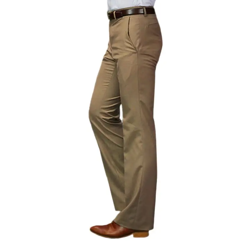 New Fashion Spring Flare Pants Men's Casual Suit Trousers Business Office Leisure Streetwear Clothing