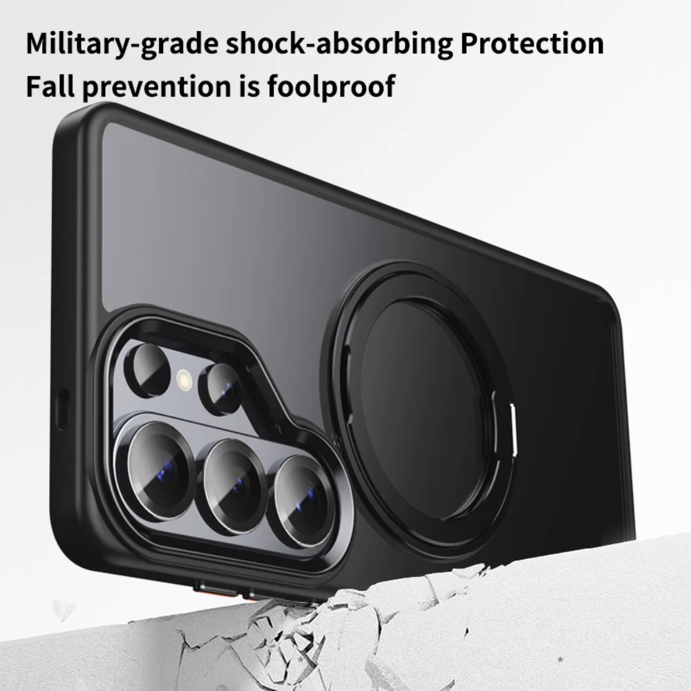 Rotating Magnetic Ring Stand Holder with Acrylic Protective Back Cover