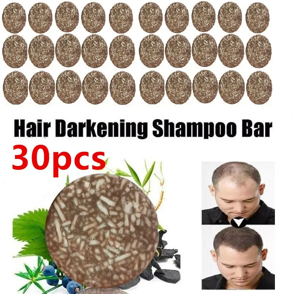 

30X Polygonum Essence Hair Darkening Shampoo Bar Soap Natural Organic Mild Formula Hair Shampoo Gray Hair Reverse Hair Cleansing