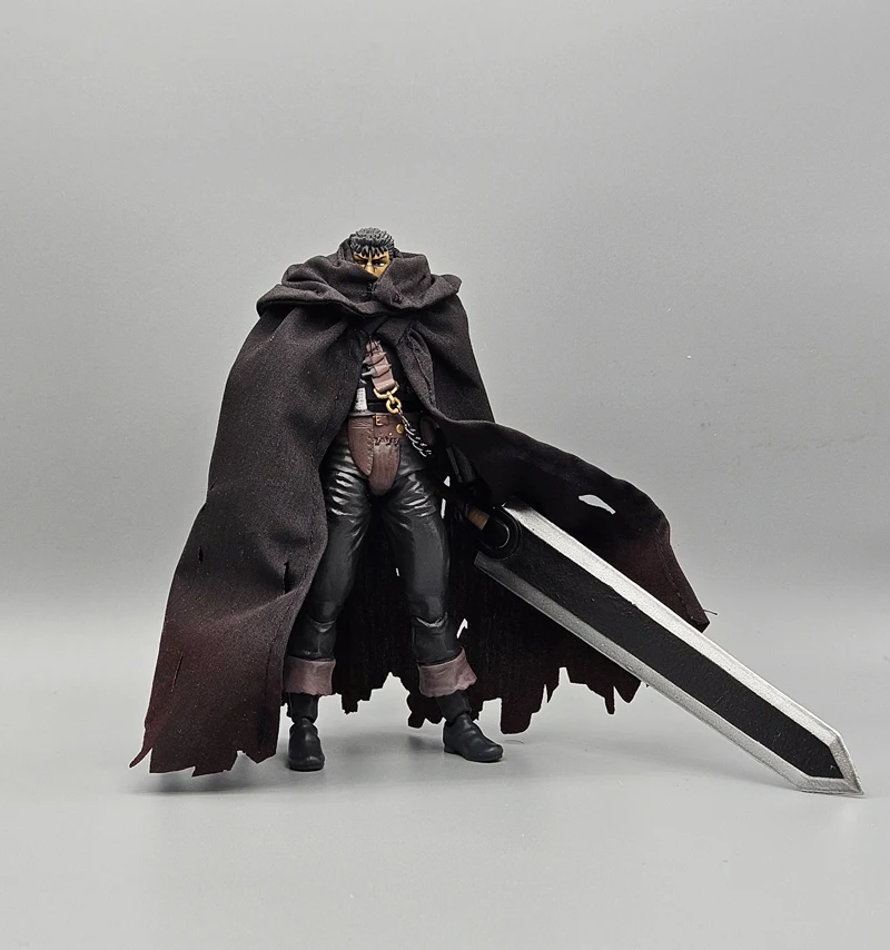 Handmade 1/12 Scale Male Soldier SHF Berserk Black Swordsman Guts