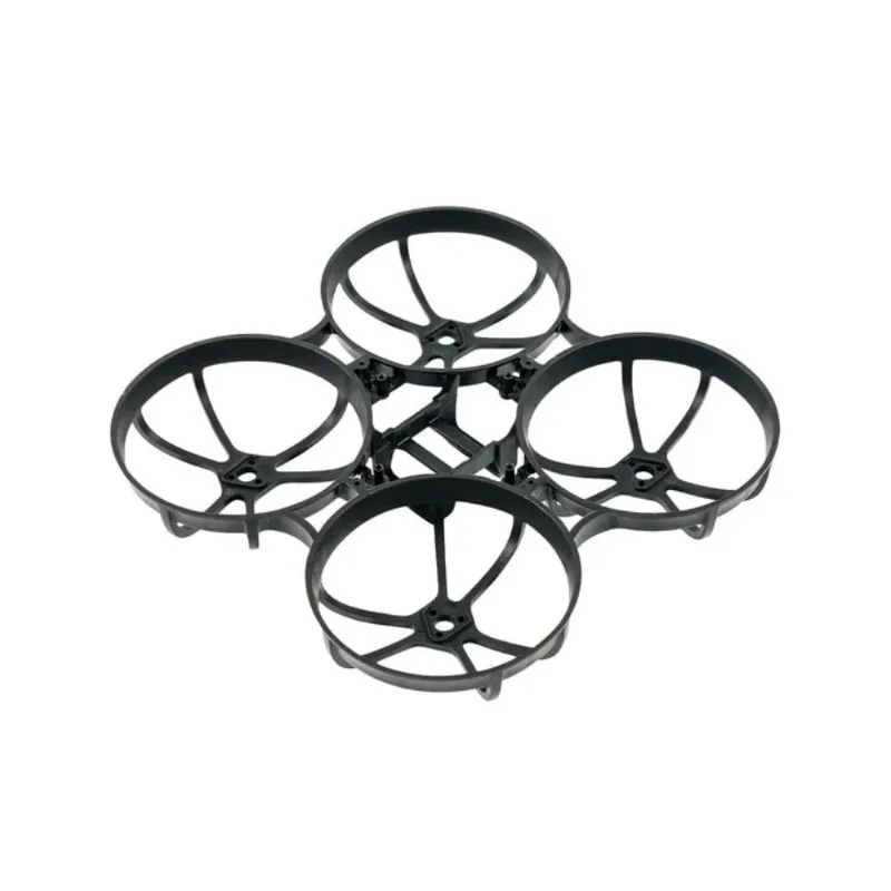 Coque de protection pour drone FPV micro bleu électrique, résistante et légère, montrant les découpes pour les hélices.