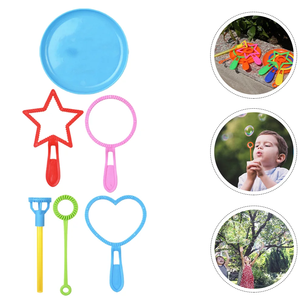 

6 Pcs Giant Bubble Machine Blower Colorful Wand Wands Set 11X7CM Party Favors Plastic Bubbles Maker Child