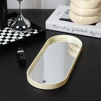 Glass Mirror Decorative Storage Tray For Makeup Dessert Plate Jewelry Necklace Bracelet Table Perfume Wedding Brides 1